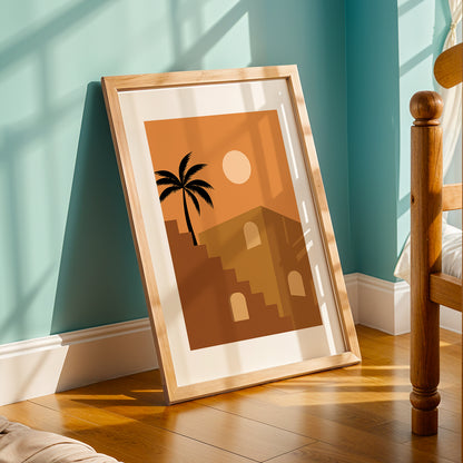 Modern Desert Architecture Palm Wall Art Poster