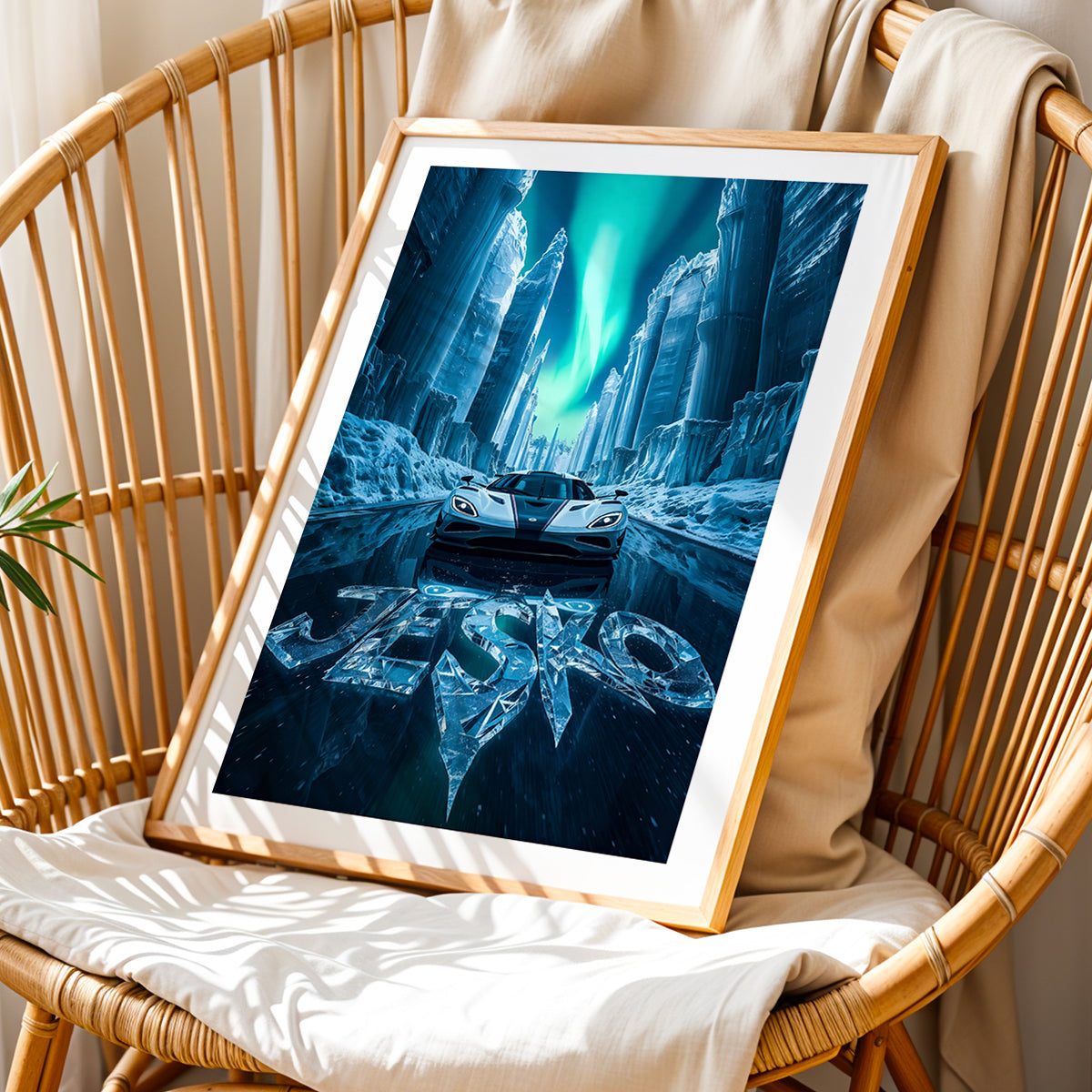 Jesko Arctic Hypercar Wall Frame