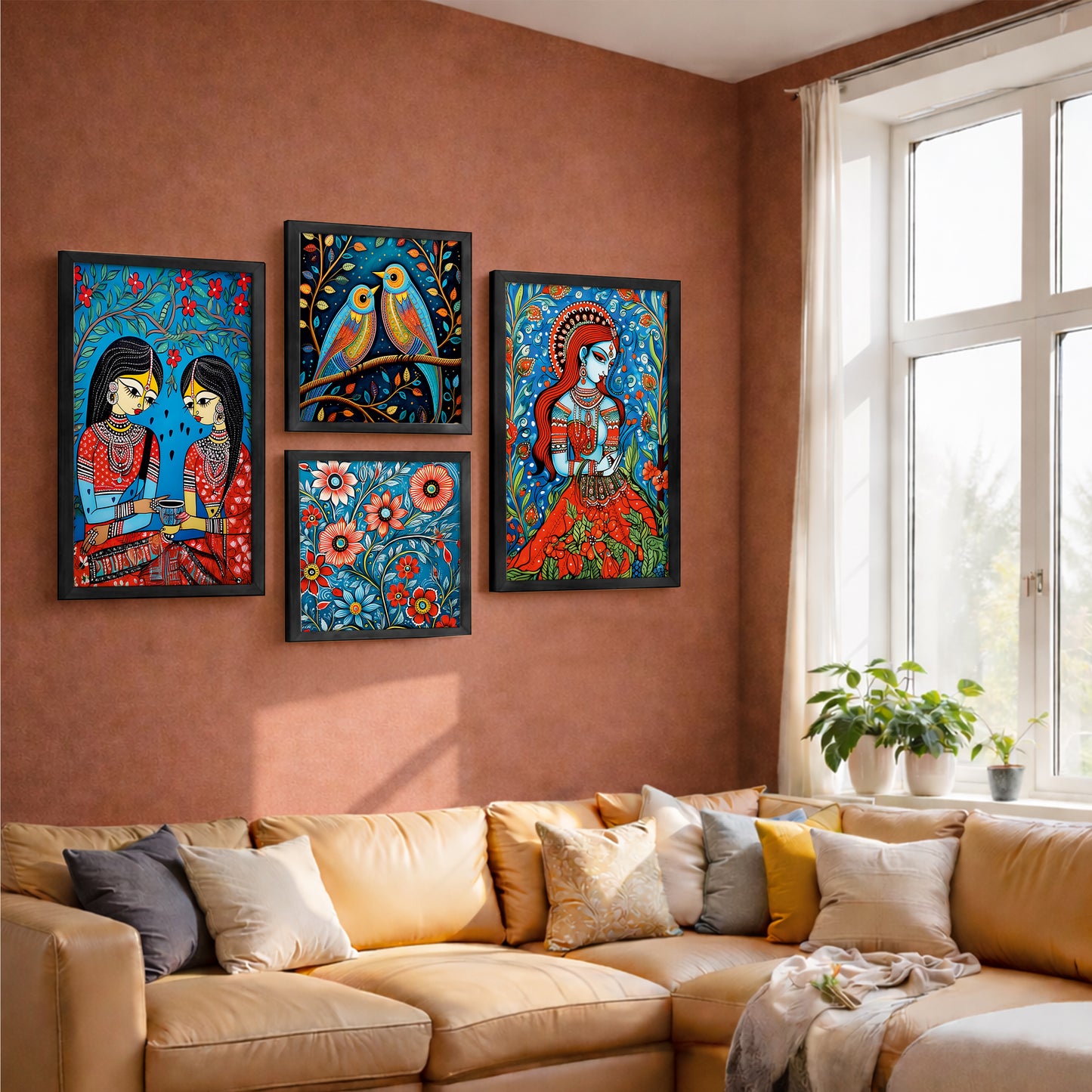 Folk Bloom Frames Set of 4