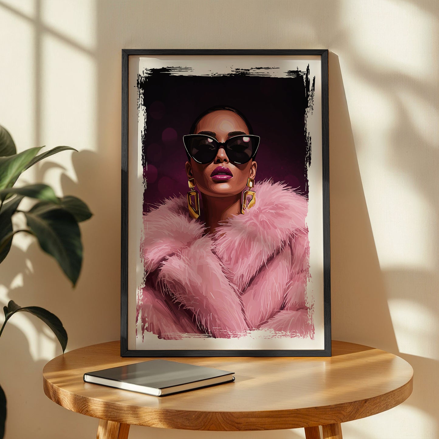 Glam Diva Fashion Portrait Framed Wall Art