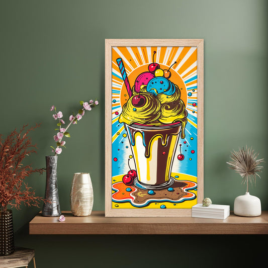 Colorful Ice Cream Shake Art