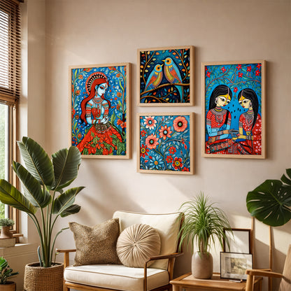Folk Bloom Frames Set of 4