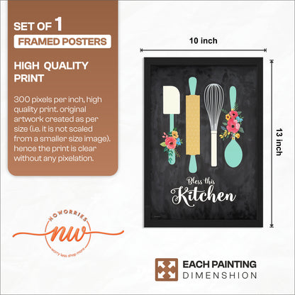 Kitchen Decor Quote Wall Frame Set of 1