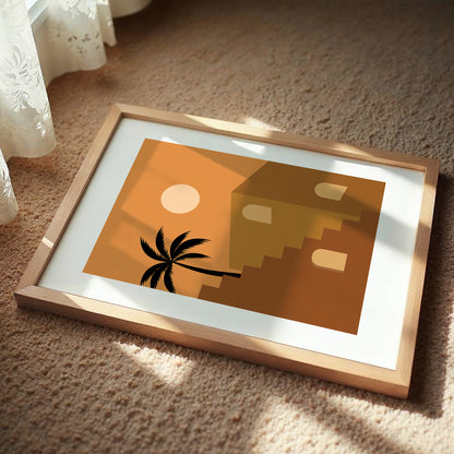 Modern Desert Architecture Palm Wall Art Poster