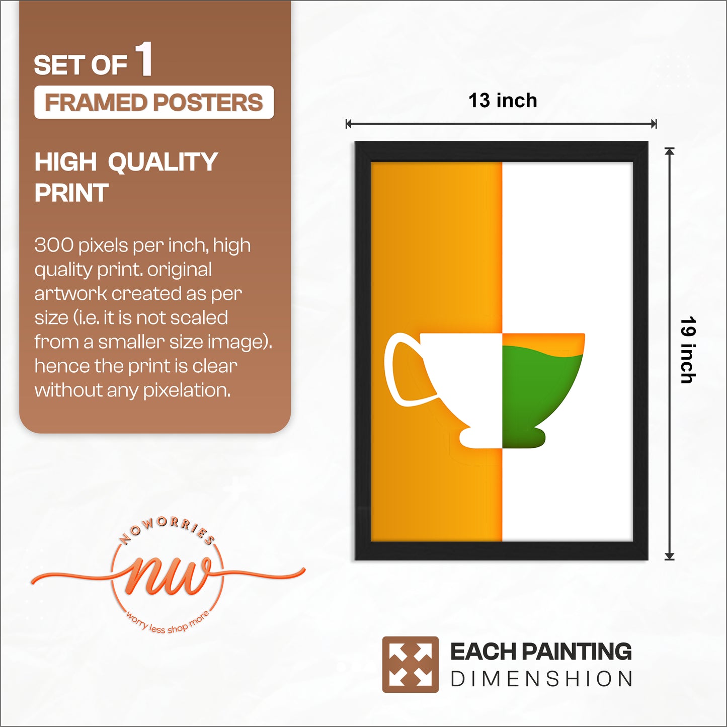 Tricolor Cup Wall Frame