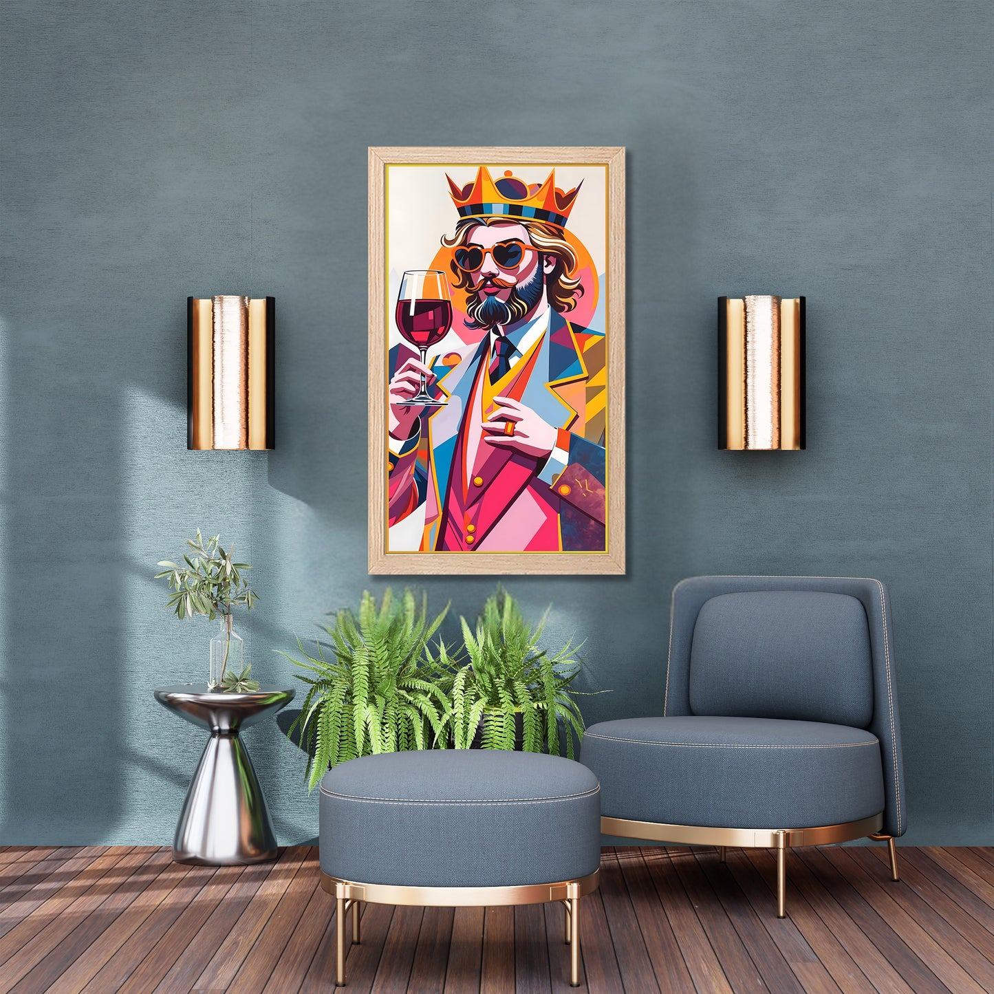 Royal Gentleman Wine Art Frame Set of 1