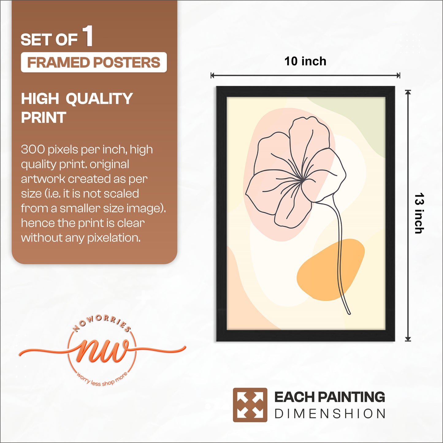 Minimalist Floral Line Art Wall Frame