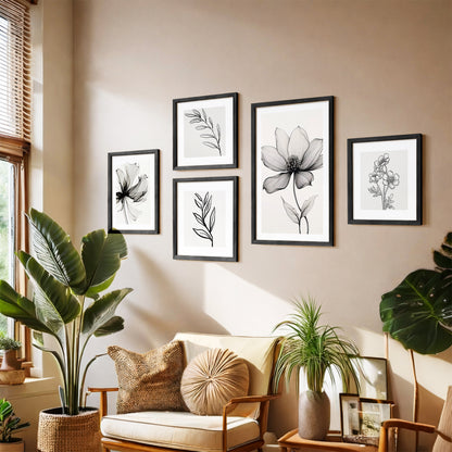 Elegant Floral Wall Set of 5