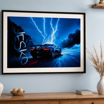 Jesko Hypercar Night Run Wall Decor