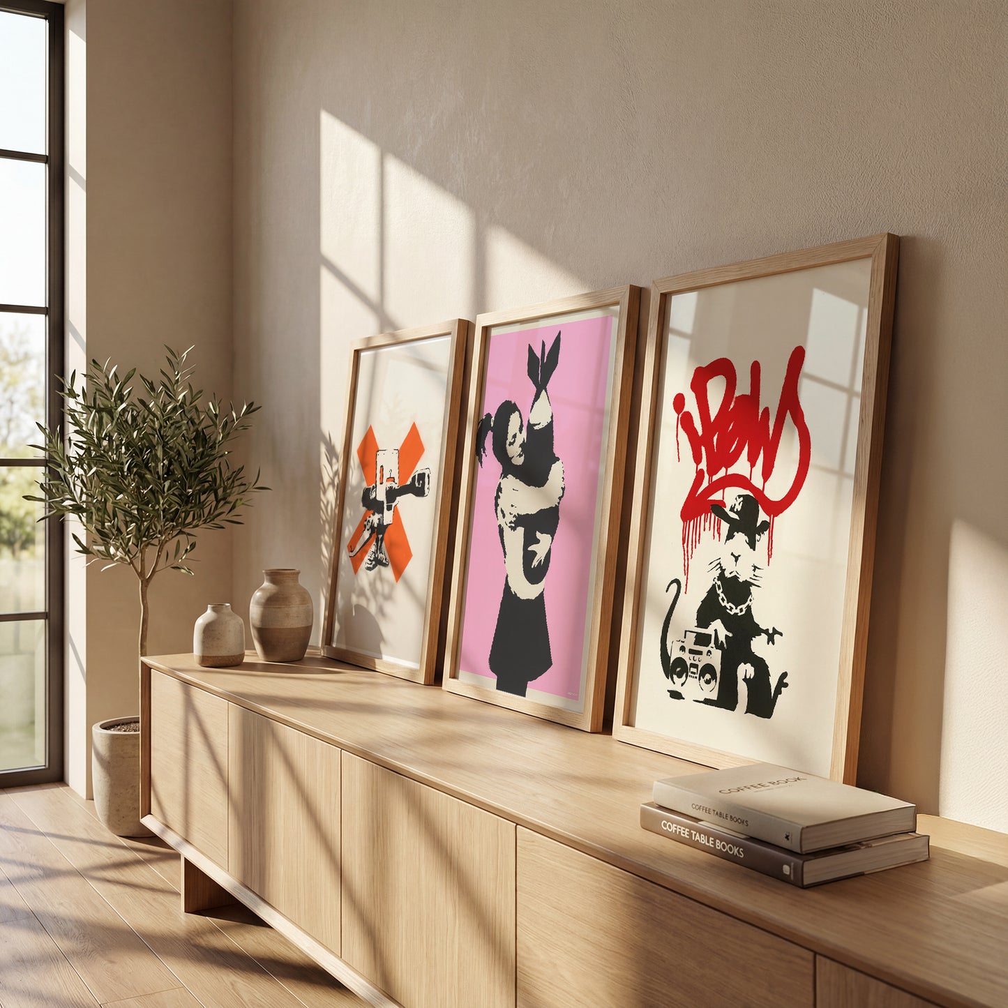 Banksy Inspired Street Art Wall Set of 3