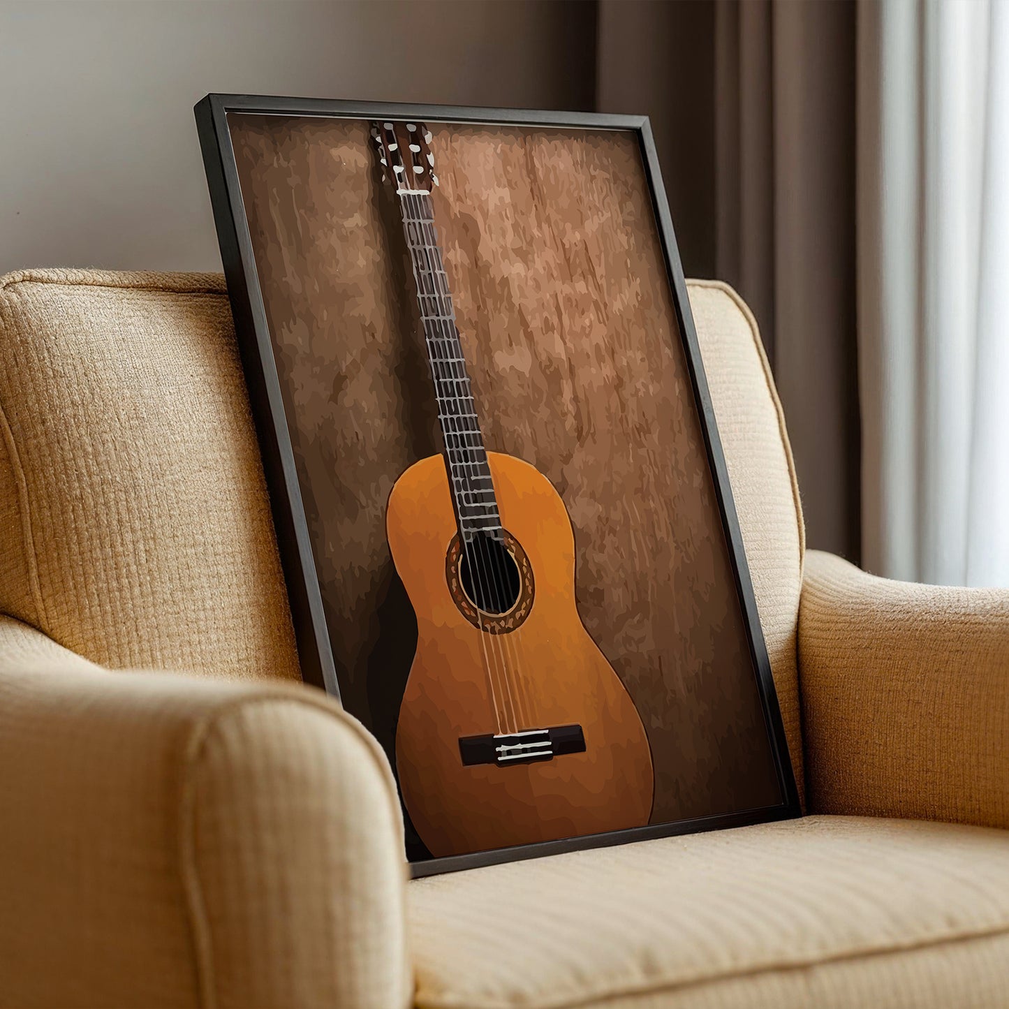 Classic Acoustic Guitar Framed Wall Art