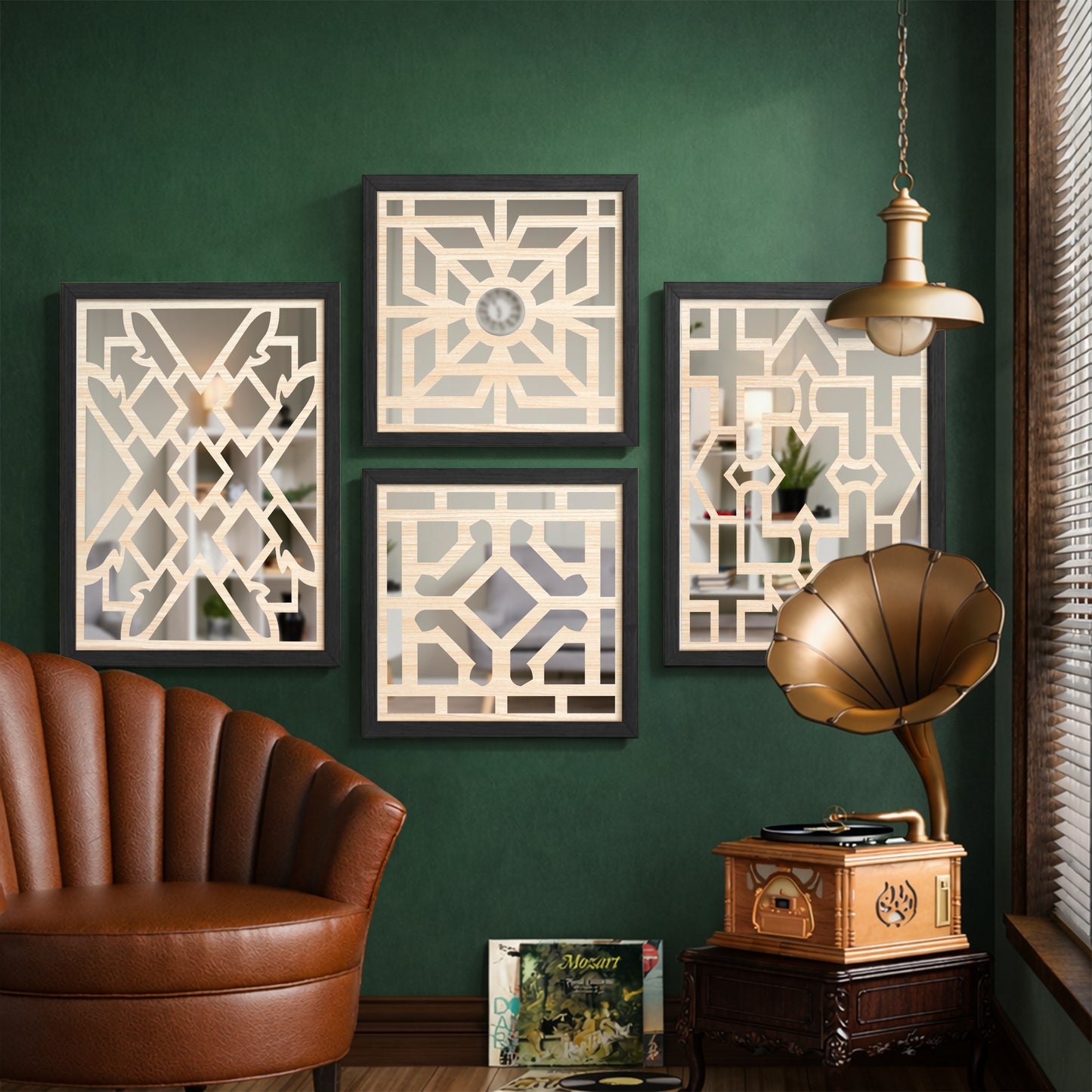 Modern Wall Mirror Set of 4