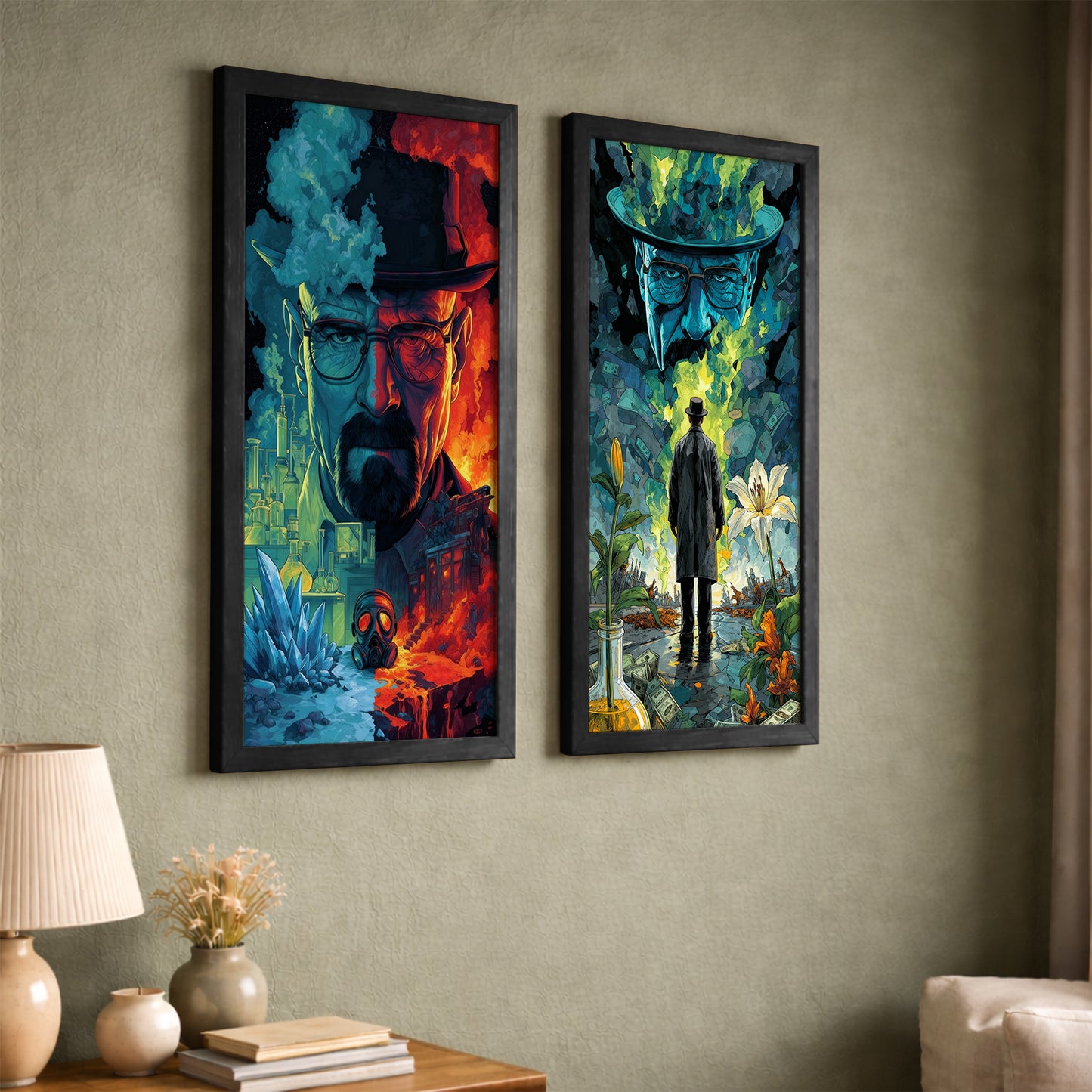 Blue Crystal Wall Art Set of 2