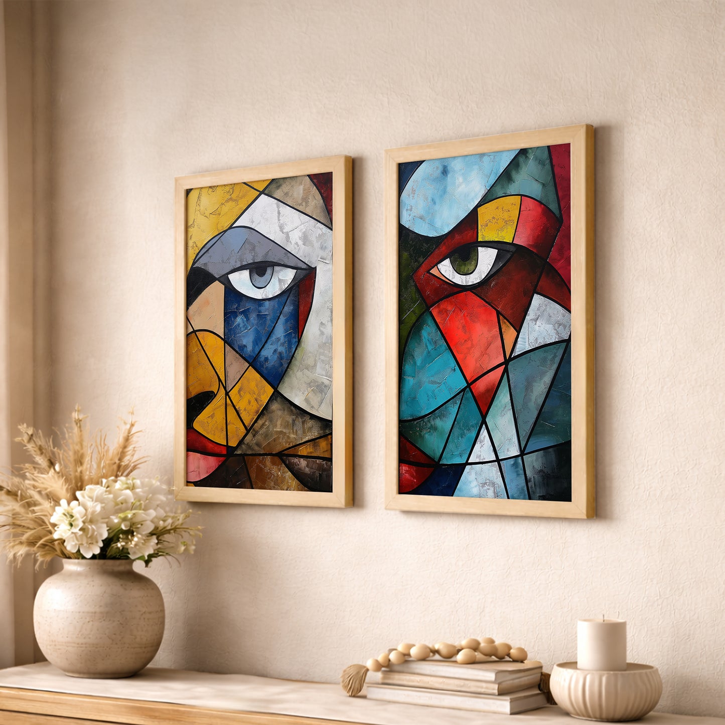 Cubist Eye Wall Art Set of 2