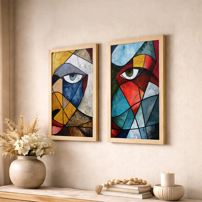Cubist Eye Wall Art Set of 2