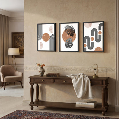 Modern Abstract Line Art Wall Frames Set of 3