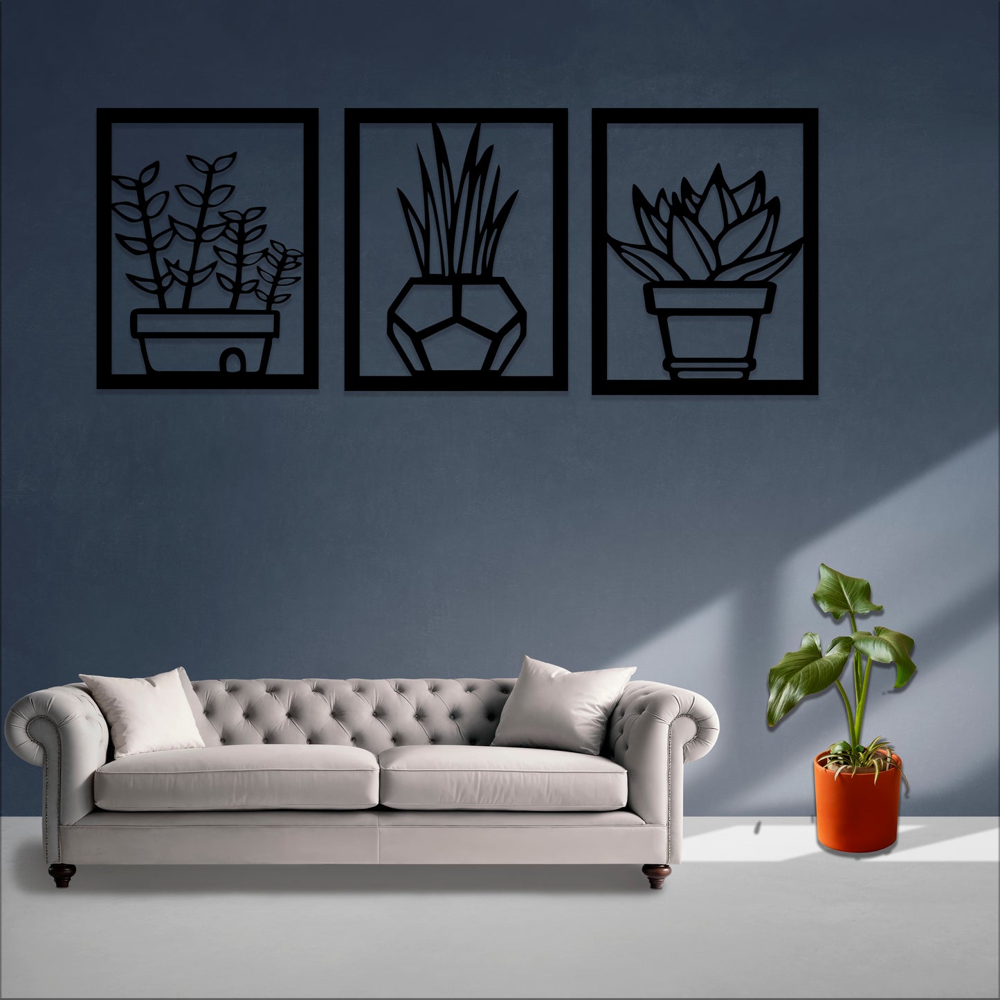 Potted Plants Pinewood Wall Art