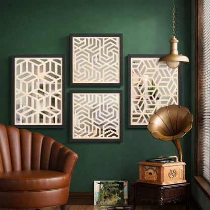 Modern Geometric Mirror Art Set of 4