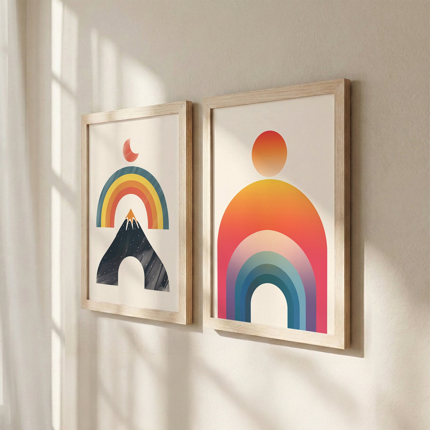 Boho Rainbow Wall Art Set of 2