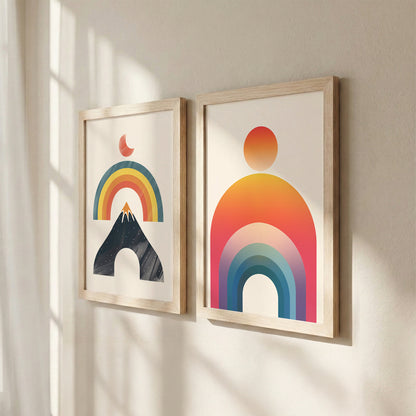 Boho Rainbow Wall Art Set of 2