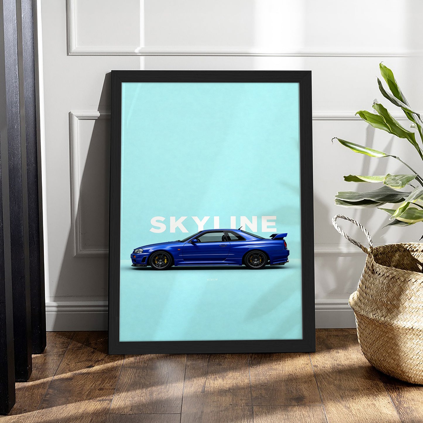 Skyline R34 Blue Wall Frame