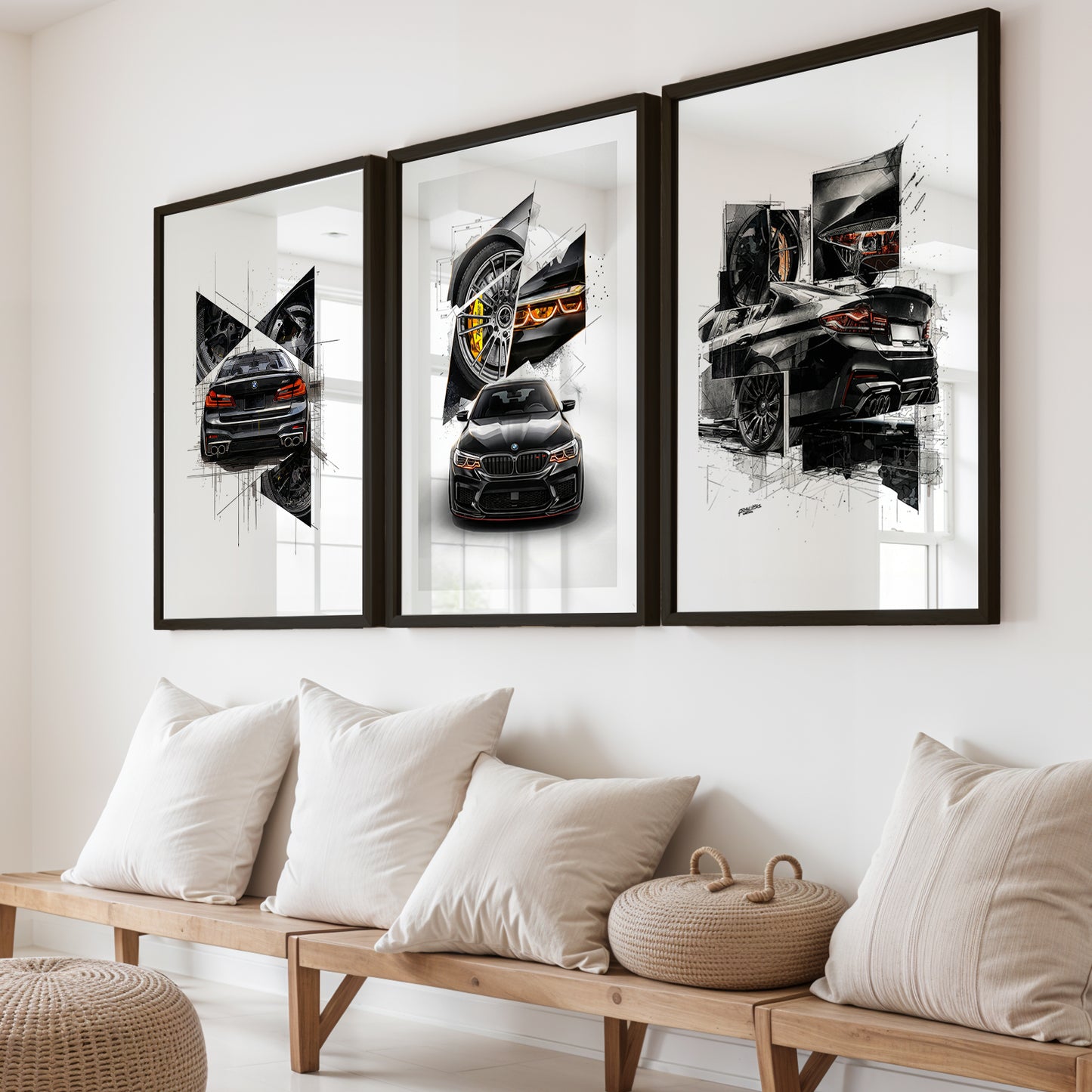 BMW Sketch Wall Frame Set of 3