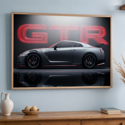 Nissan GT-R Neon Legacy Wall Frame