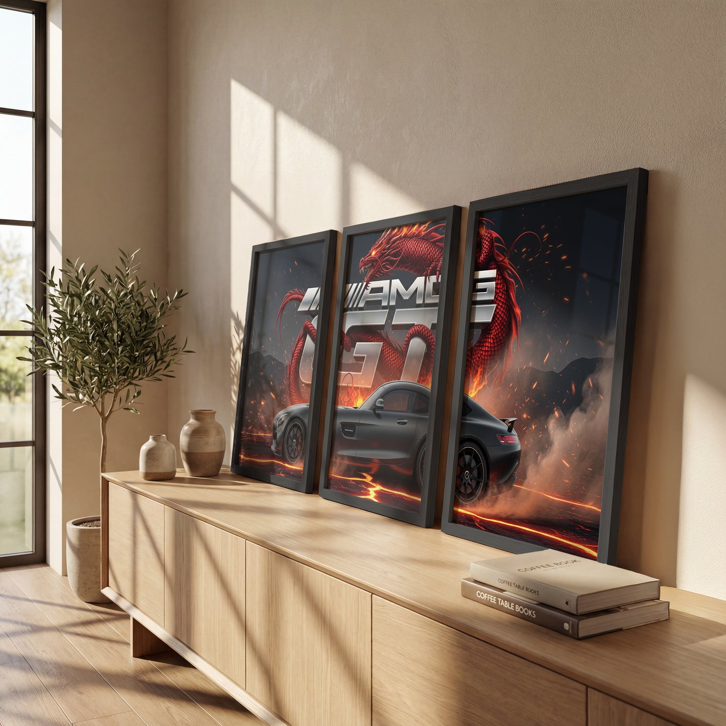 AMG GT Dragon Wall Frame Set of 3