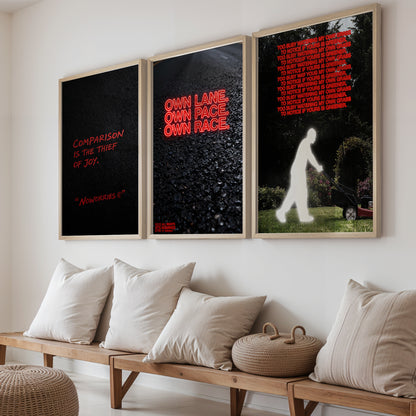 Motivational Quote Wall Art Set of 3
