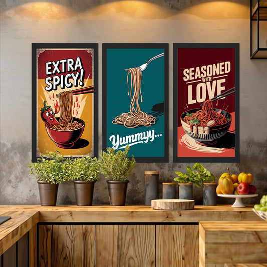 Spicy Noodle Trio Wall Frame