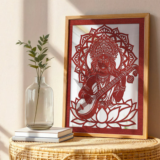 Saraswati Pinewood Laser Wall Art