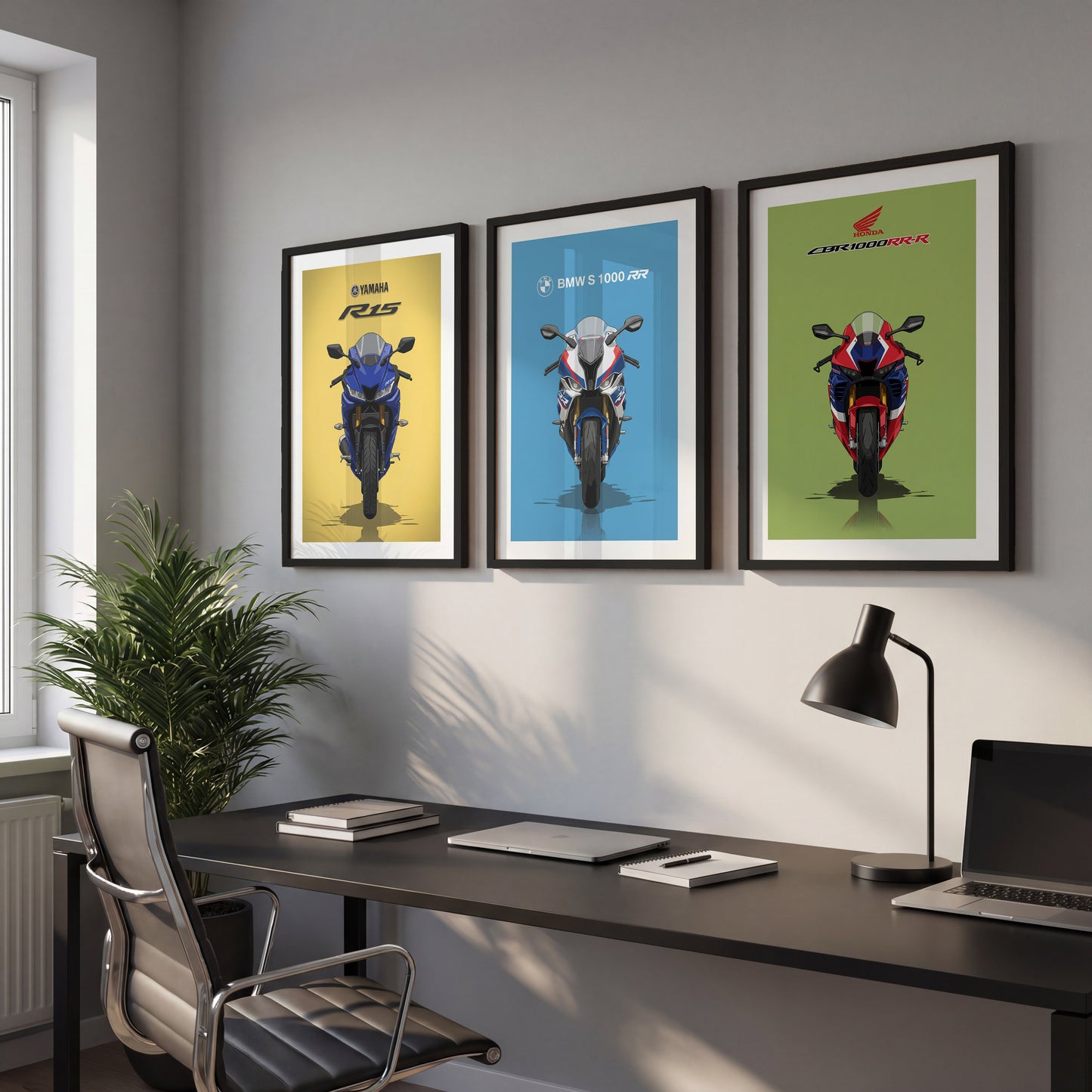 Sport Bike Wall Art Trio
