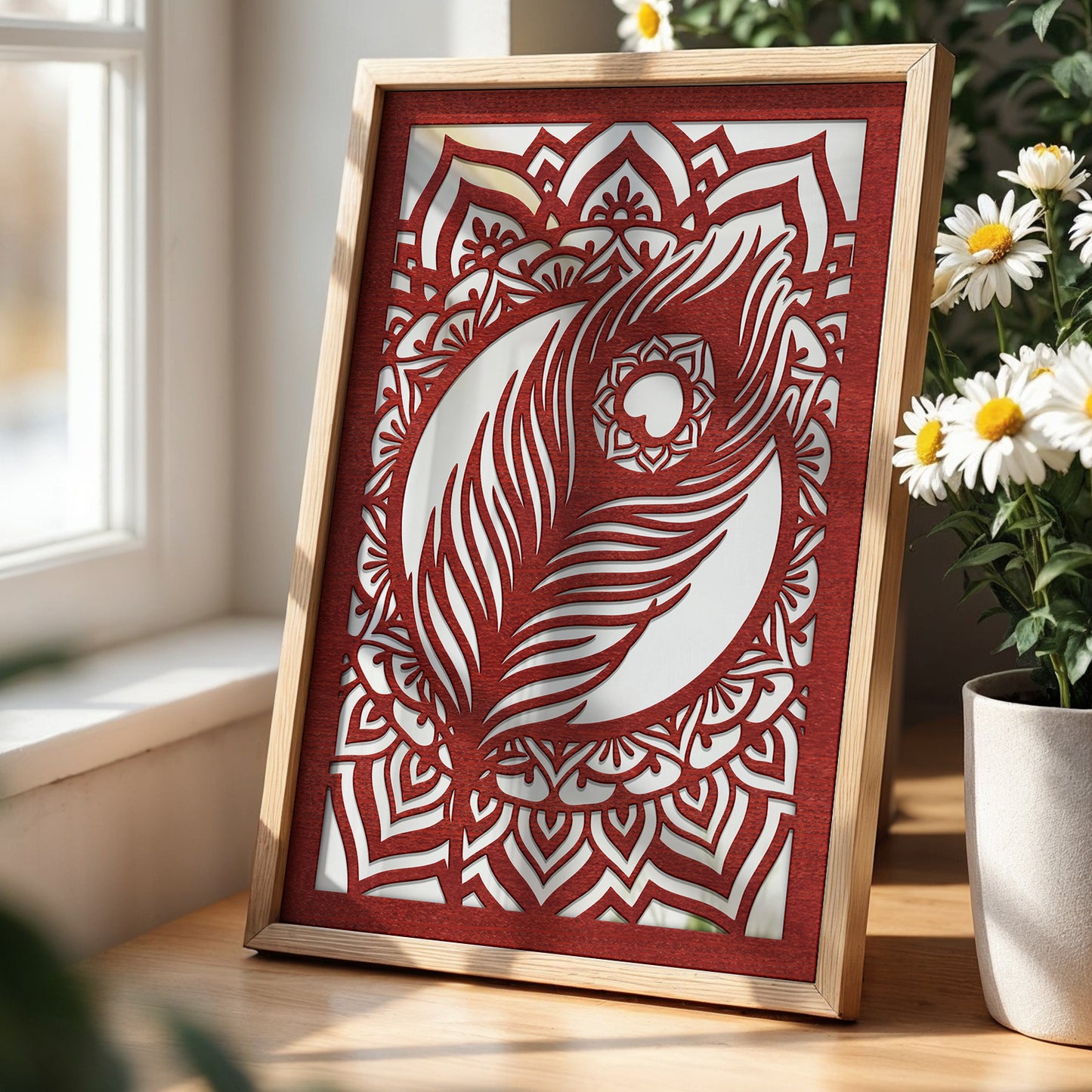 Krishna Morpankh Pinewood Laser Wall Art