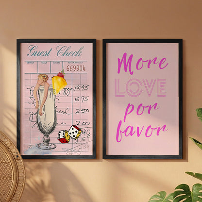 Pink Retro Chic Wall Art Set