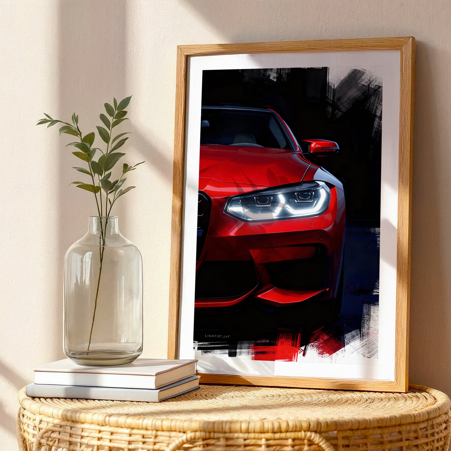 Neon Drift Car Wall Frame Set