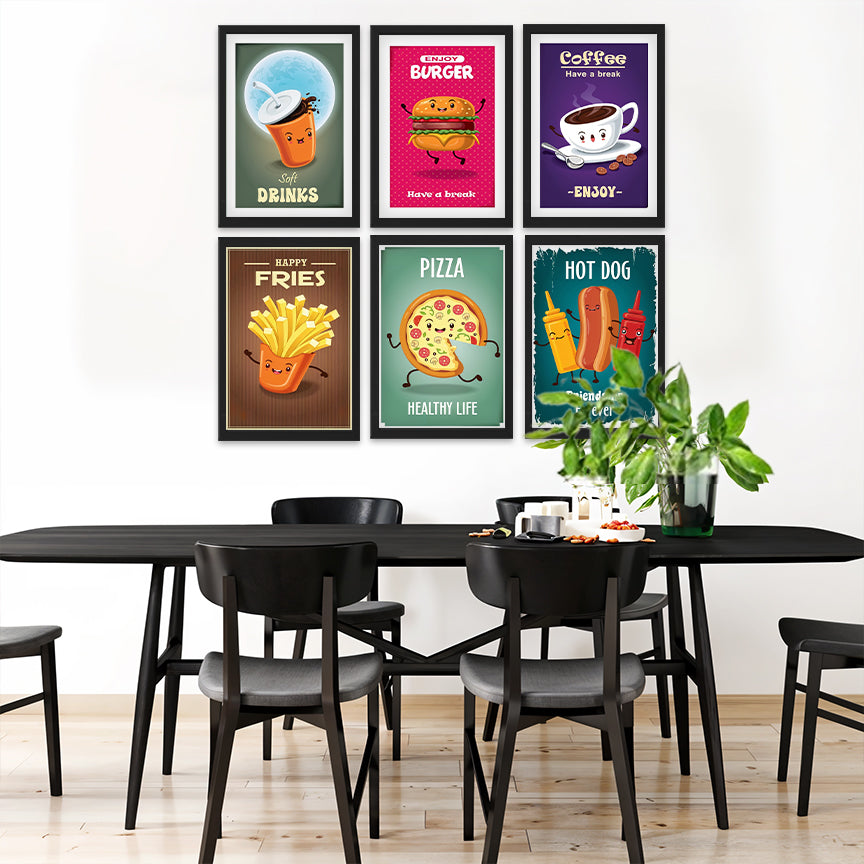 Fun Fast-Food Art Set Wall Frame