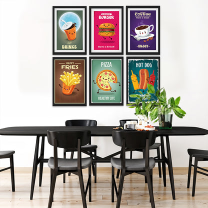 Fun Fast-Food Art Set Wall Frame
