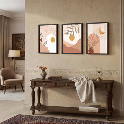 Modern Neutral Landscape Wall Frames Set of 3