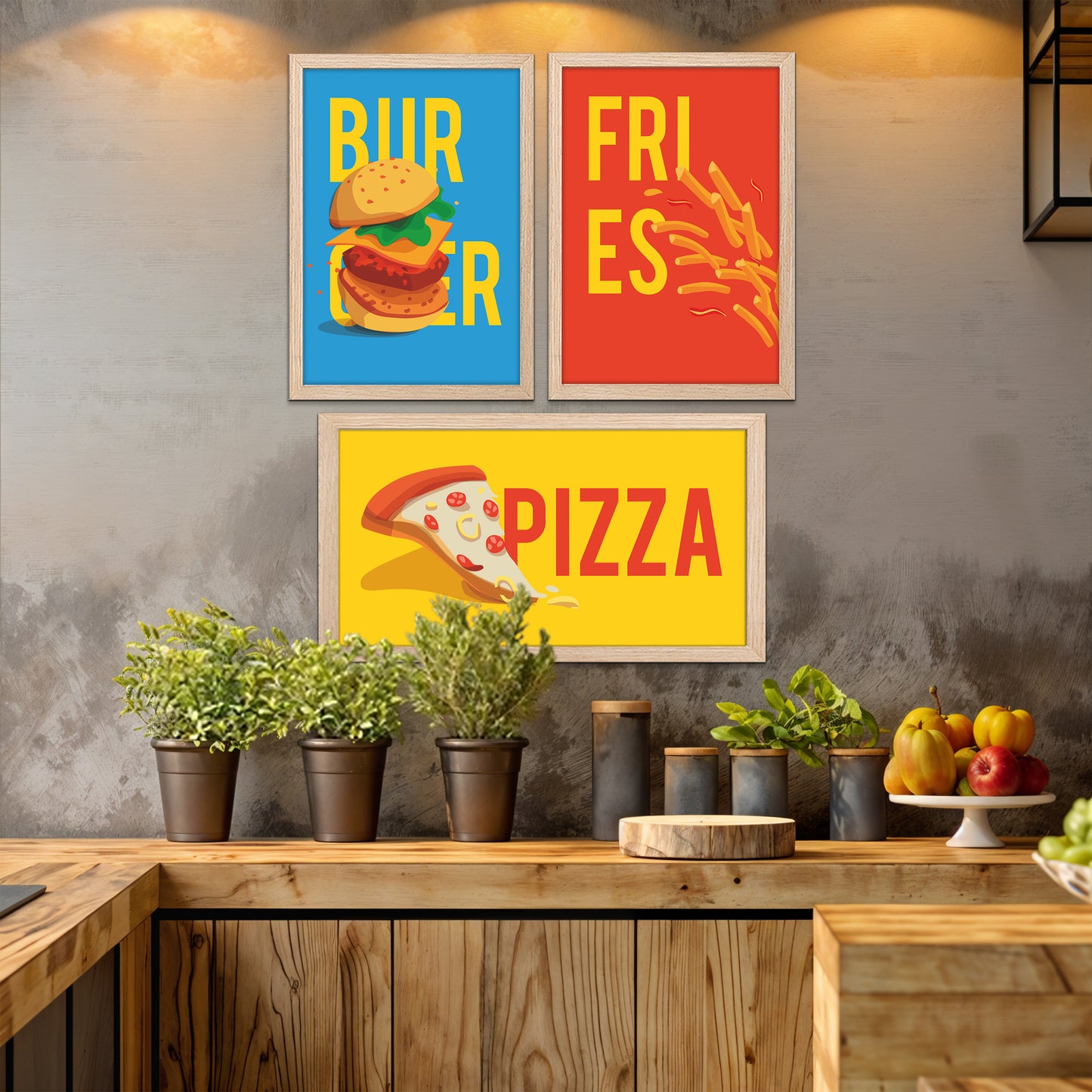 Fast Food Trio Wall Frame Set