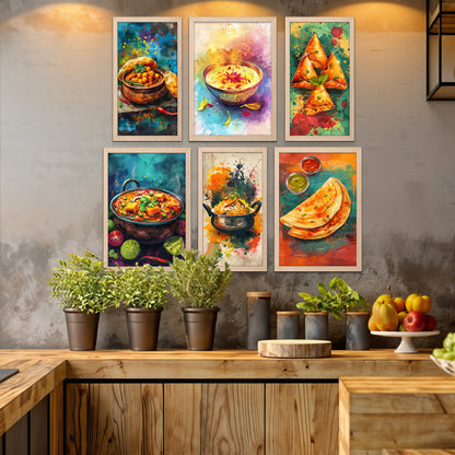 Indian Food Wall Art Set – 6