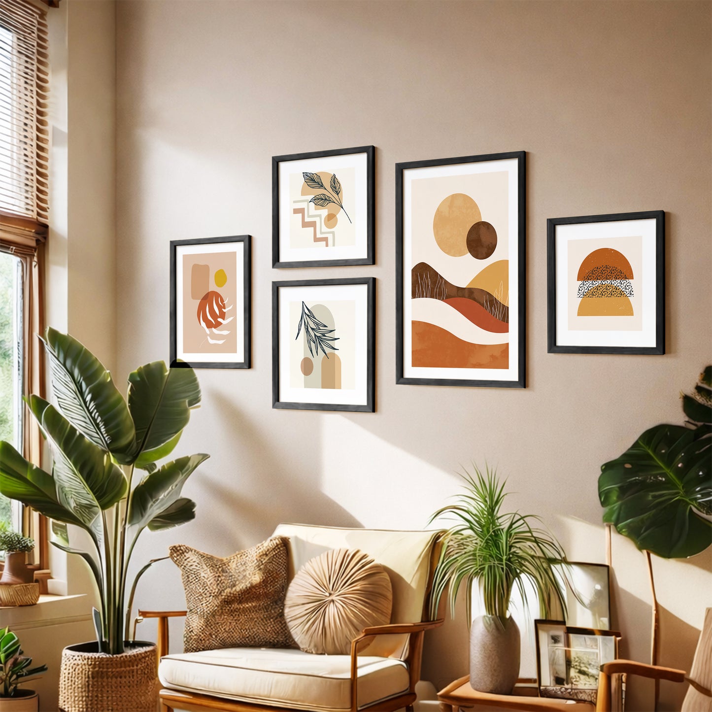 Modern Desert Wall Decor Set of 5