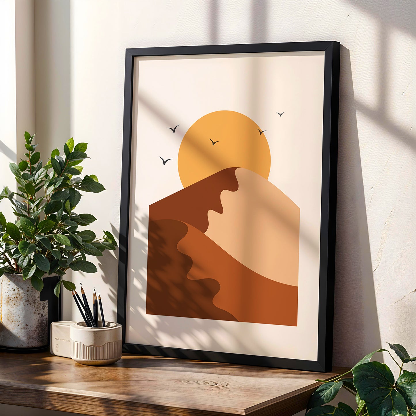 Abstract Desert Sun Landscape Wall Art