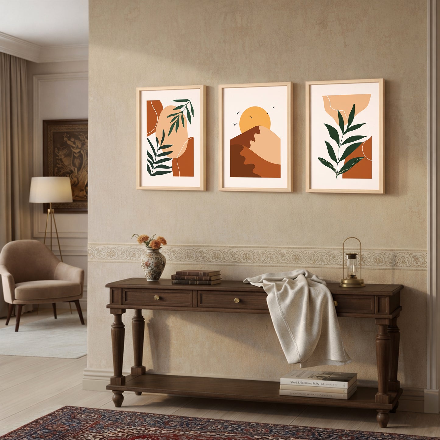 Boho Nature Minimal Wall Frame Set of 3