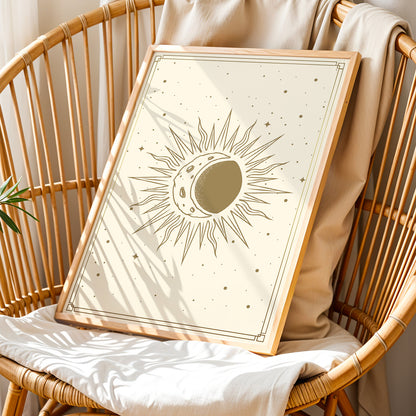 Celestial Sun Moon Wall Print