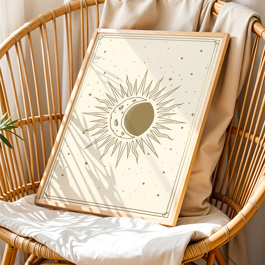 Celestial Sun Moon Wall Print