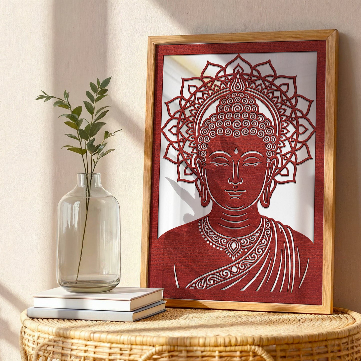 Buddha Pinewood Laser Wall Art