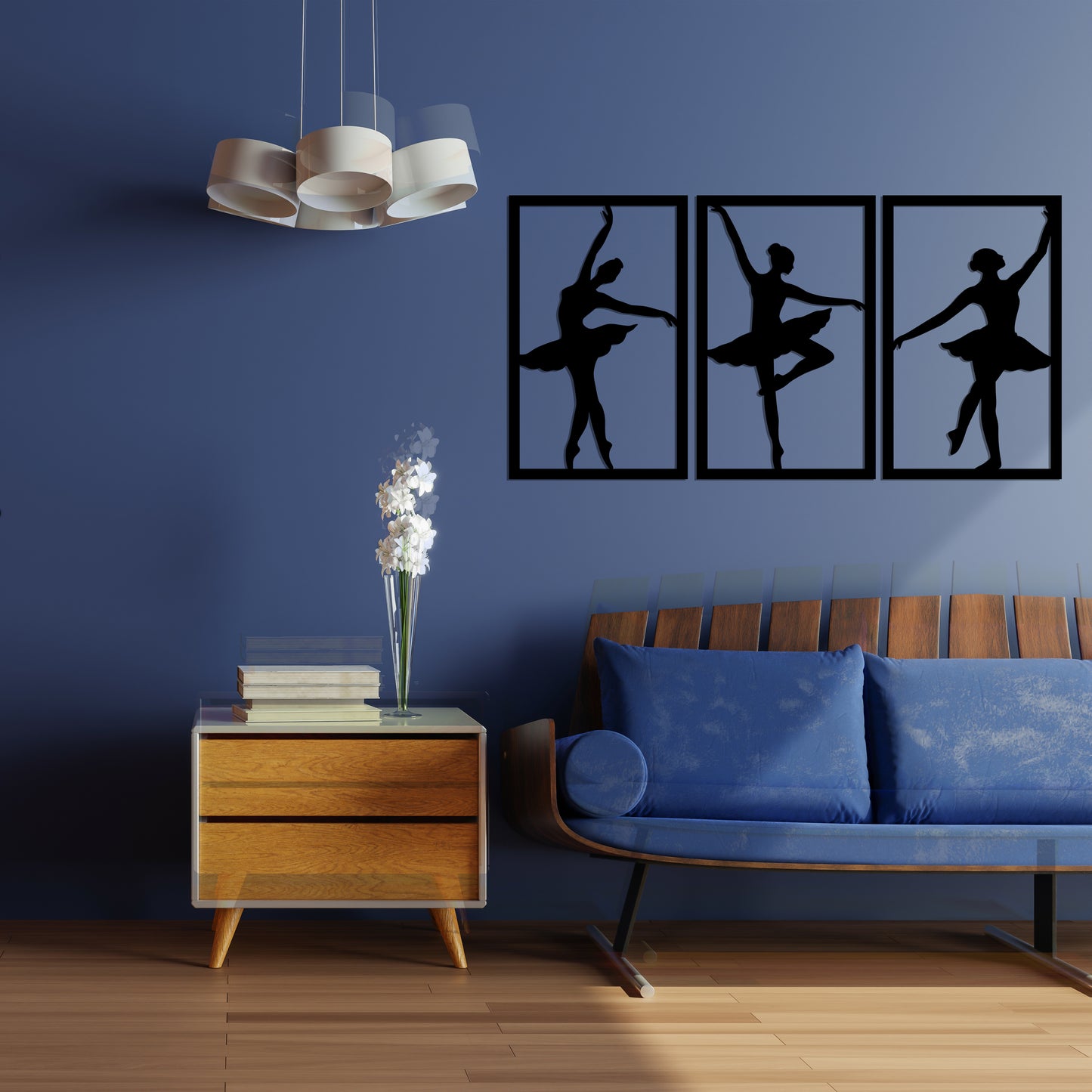Ballet Dancers Pinewood Wall Art