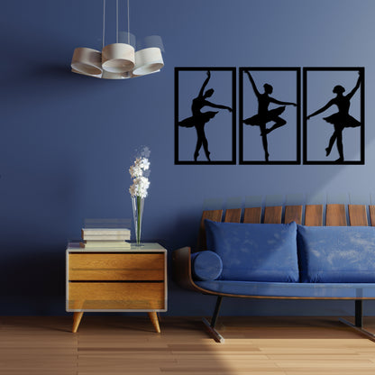 Ballet Dancers Pinewood Wall Art