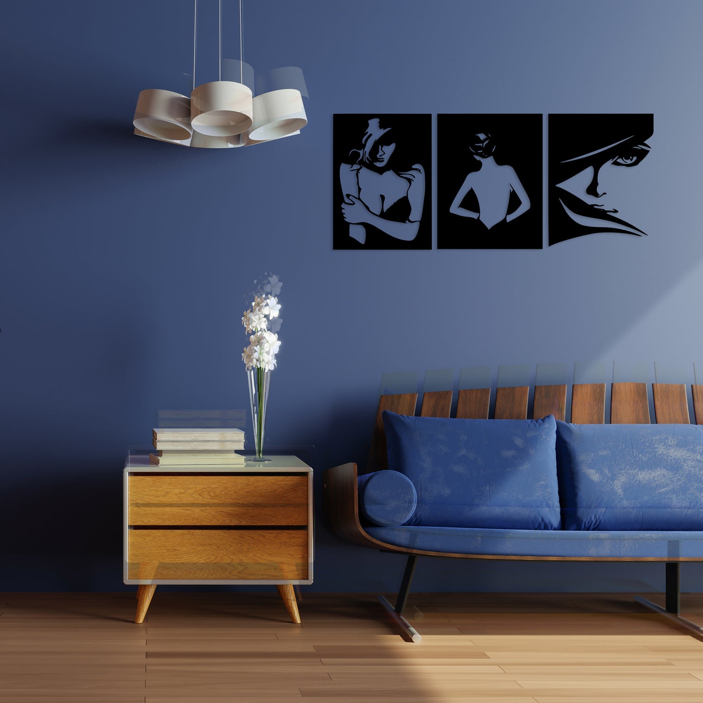 Abstract Women Pinewood Wall Art