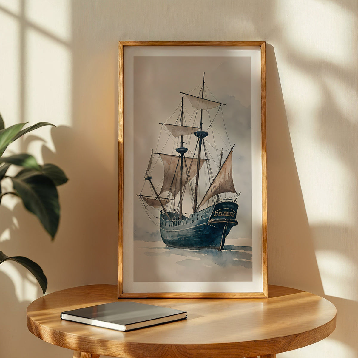 Vintage Sailing Ship Framed Wall Art Print